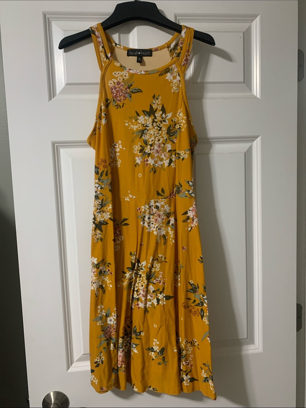 Derek Heart Mustard Floral Midi Dress